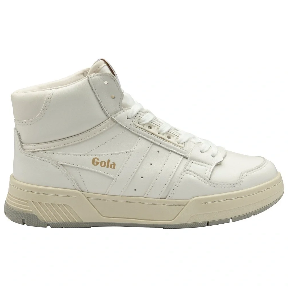 NIB Gola Challenge High Sneakers White Leather Hi Top Retro 80s Style Sz 6.5
